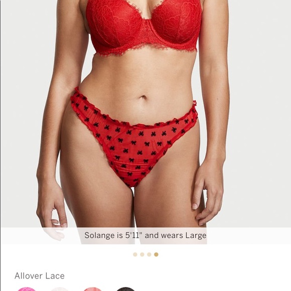 Dream Angels Ruffle Mesh Thong Panty Size M - Picture 4 of 6